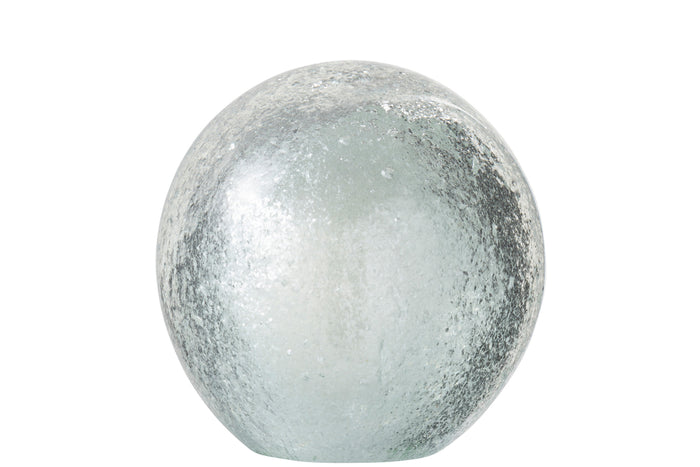 Paperweight Flakes Glass Silver/Transparent Large