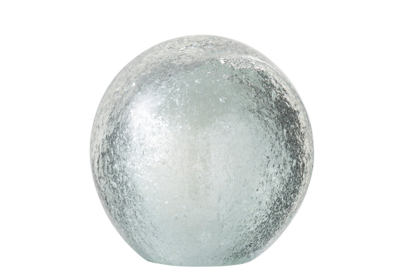Paperweight Flakes Glass Silver/Transparent Large