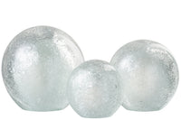 Paperweight Flakes Glass Silver/Transparent Large
