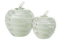 Paperweight Apple Glass White Large