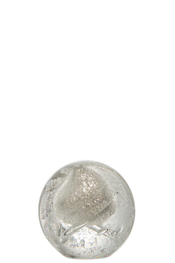 Presse-Papier Bulles Verre Argent Medium