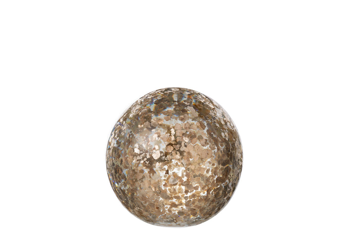 Paperweight Confetti Glass Gold Medium