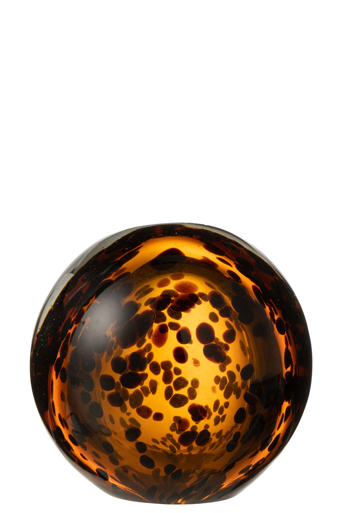 Paperweight Dots Glass Brown Large