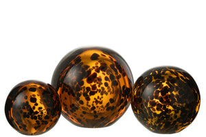 Paperweight Dots Glass Brown Large