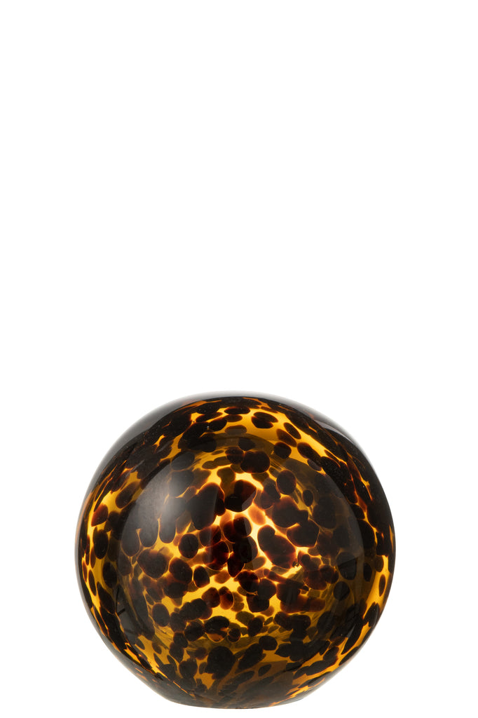 Paperweight Dots Glass Brown Medium