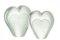 Paperweight Heart Glass White Large