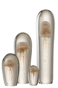 Paperweight Jellyfish Glass Golden Extralarge