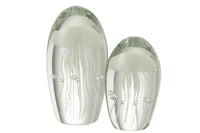 Paperweight Jellyfish Glass White Large