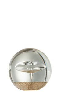 Paperweight Ring Gold Glass Large