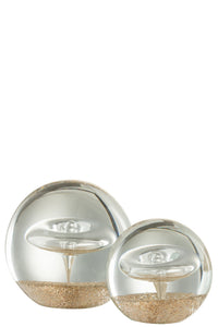 Paperweight Ring Gold Glass Large