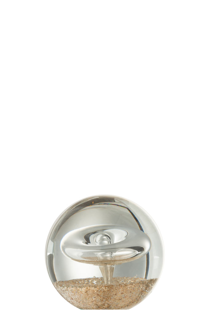 Paperweight Ring Gold Glass Small