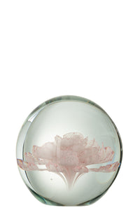 Paperweight Rose Glass Pink Large