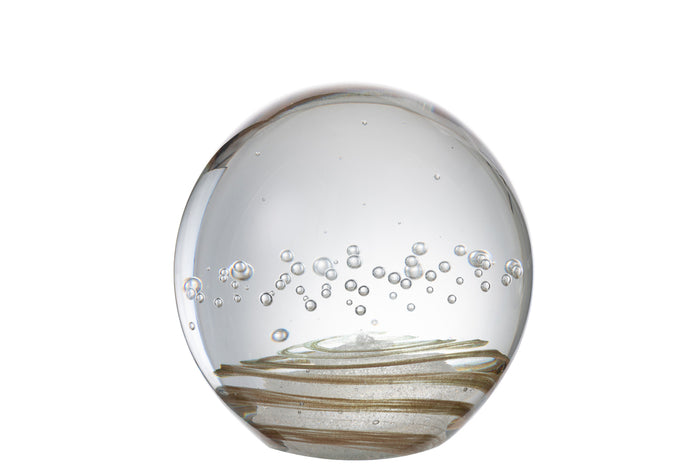 Paperweight Spiral+Bells Glass Copper Large
