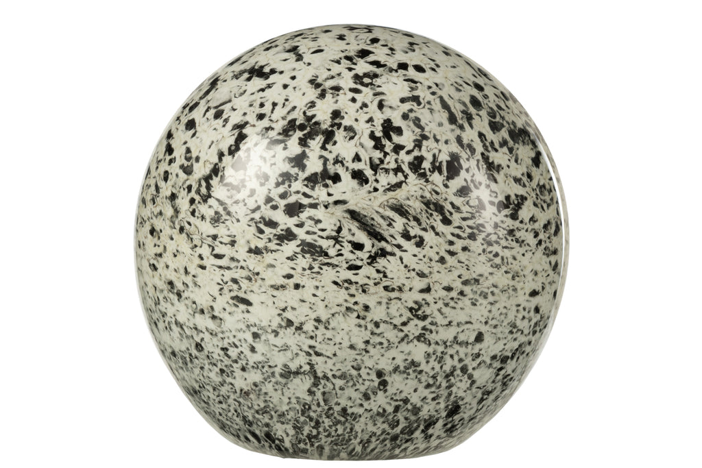Paperweight Spots Glass White/Grey Large
