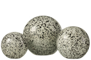 Paperweight Spots Glass White/Grey Large