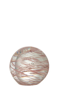 Paperweight Whirlpool Glass Pink Large