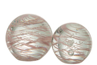 Paperweight Whirlpool Glass Pink Large