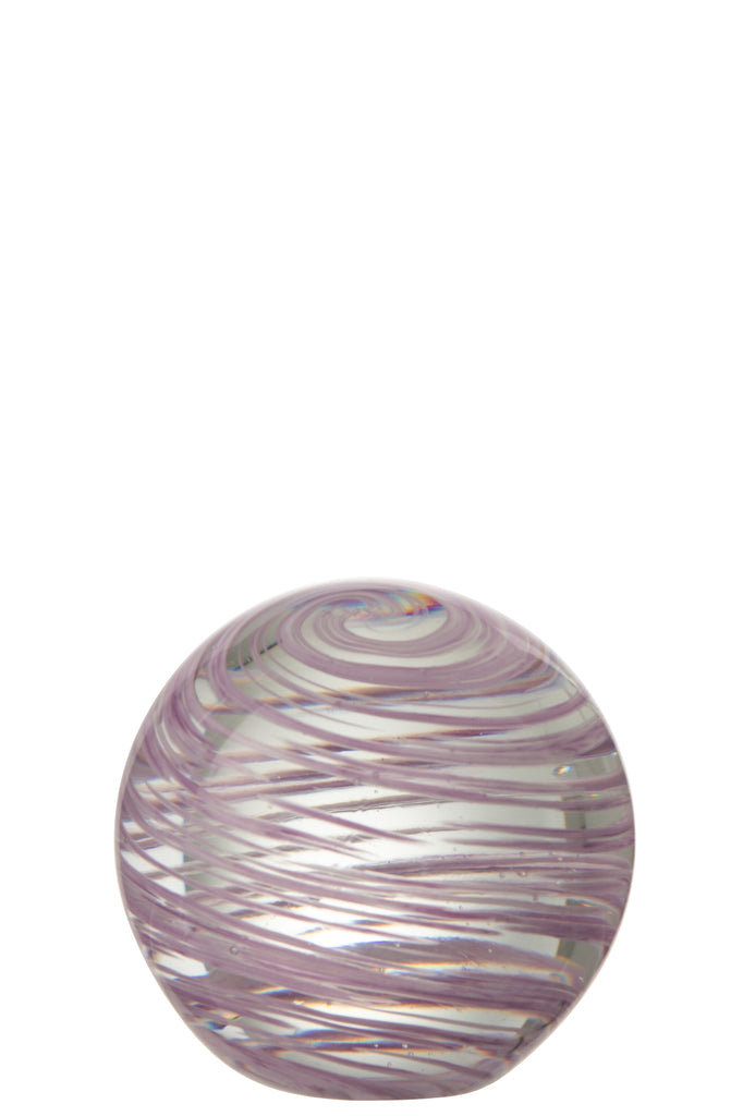 Paperweight Whirlpool Glass Purple Large