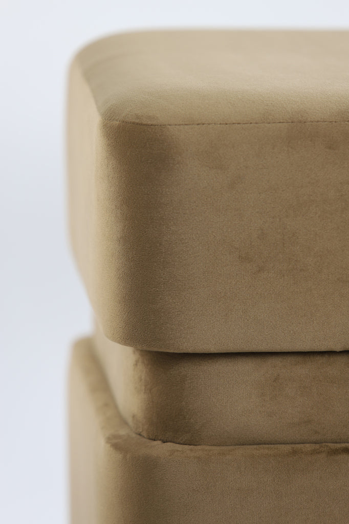 Pouf 40x40x42,5 cm PIAZZA velvet brown