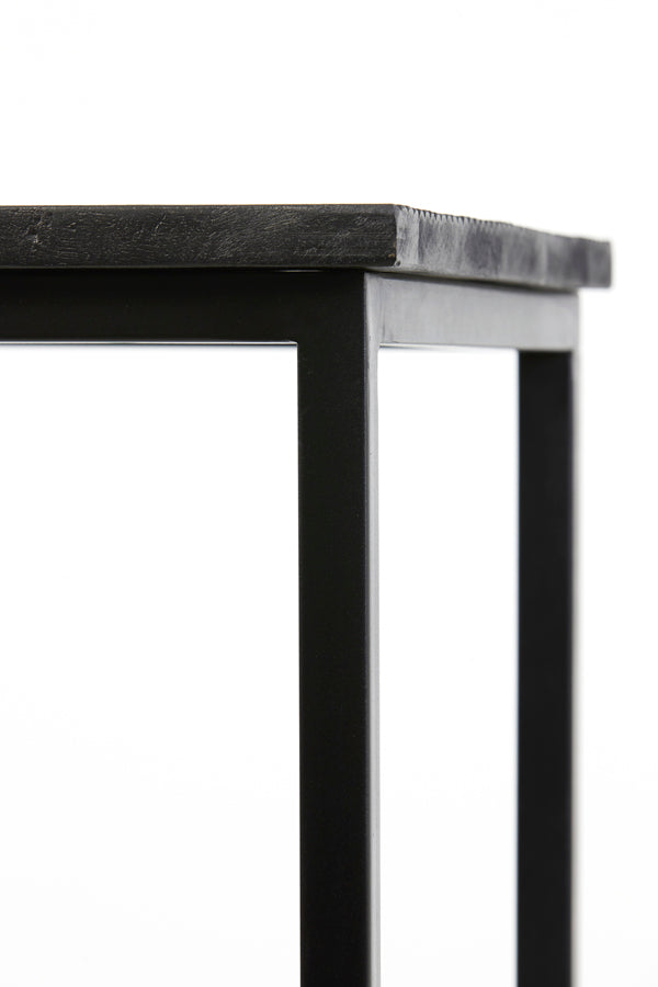 Pillar S/2 30x30x83+36x36x103 cm BRYSON wood matt black
