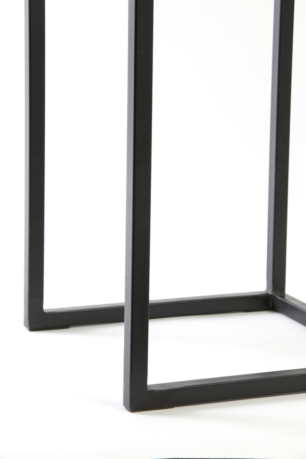 Pillar S/2 30x30x83+36x36x103 cm BRYSON wood matt black