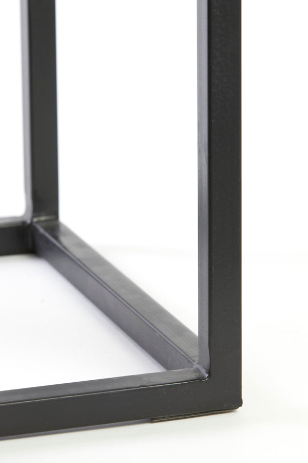 Pillar S/2 30x30x83+36x36x103 cm BRYSON wood matt black
