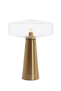 Table lamp 40x53 cm PLEAT glass clear+gold