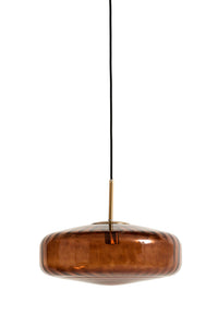 Hanging lamp 30x17 cm PLEAT glass brown+gold