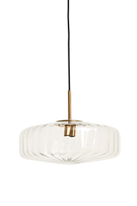 Hanging lamp 40x17 cm PLEAT glass clear+gold