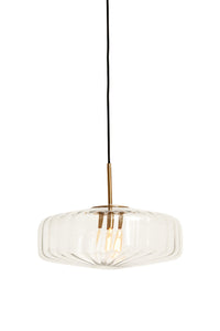 Hanging lamp 30x17 cm PLEAT glass clear+gold
