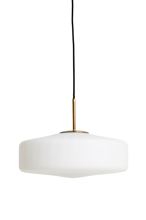 Hanging lamp 40x17 cm PLEAT glass matt white+gold