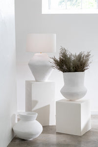 Pot Archaic Paper Mache White