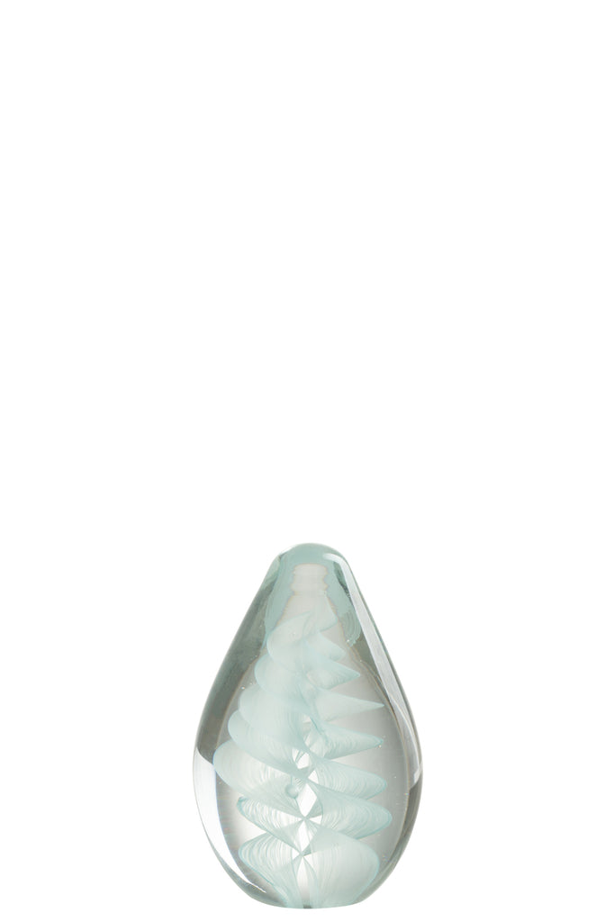Presse-Pap Spirale Verre Cyan Small