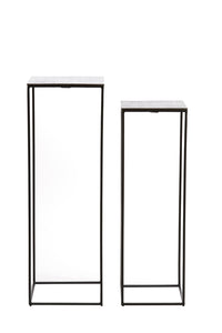 Pillar S/2 25x25x80+30x30x90,5 cm QUIN black nickel+black