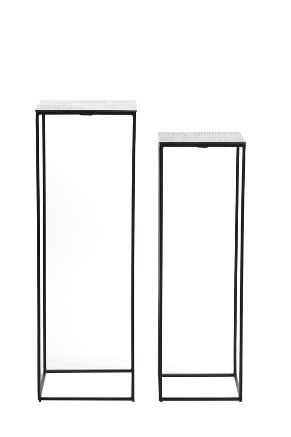 Pillar S/2 25x25x80+30x30x90,5 cm QUIN black nickel+black