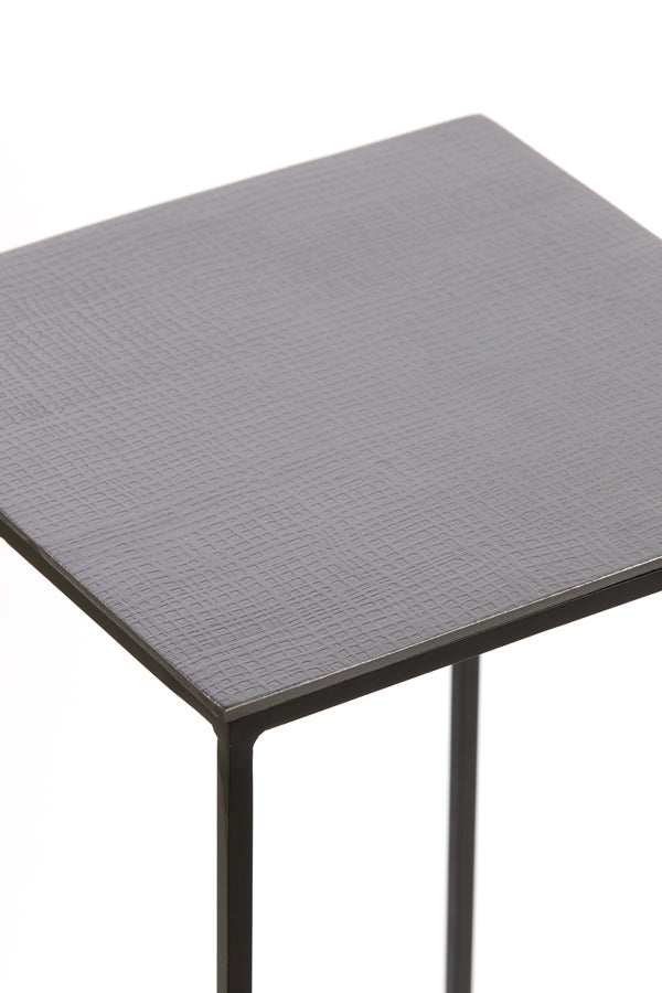 Pillar S/2 25x25x80+30x30x90,5 cm QUIN black nickel+black