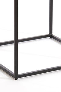 Pillar S/2 25x25x80+30x30x90,5 cm QUIN black nickel+black
