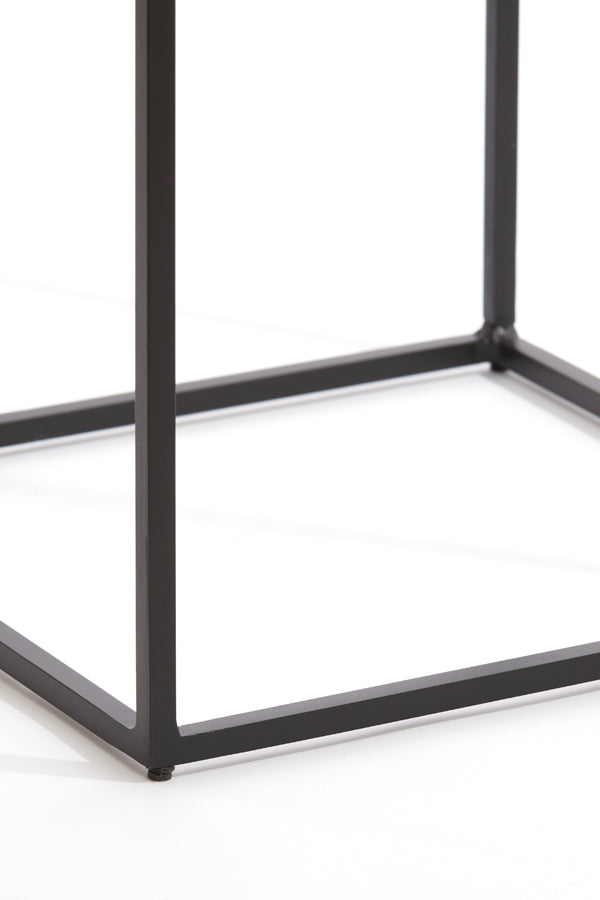 Pillar S/2 25x25x80+30x30x90,5 cm QUIN black nickel+black