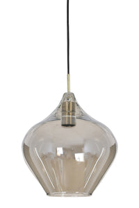 Hanging lamp 27x29,5 cm RAKEL antique bronze+smoked