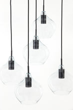 Afbeelding in Gallery-weergave laden, Hanging lamp 5L 61x66 cm RAKEL matt black+clear
