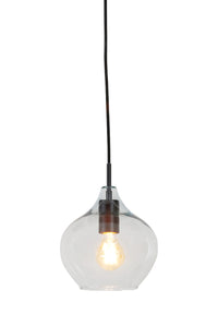 Hanging lamp 20x21,5 cm RAKEL matt black+clear