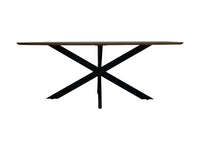 Rechthoekige eettafel - 200x100x76 - Naturel/zwart - Mangohout/metaal