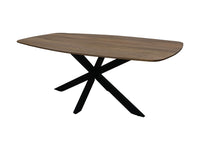 Rechthoekige eettafel - 200x100x76 - Naturel/zwart - Mangohout/metaal