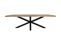 Rechthoekige tafel Soho luxe - 240x100x76 - Naturel/zwart - Acacia/metaal