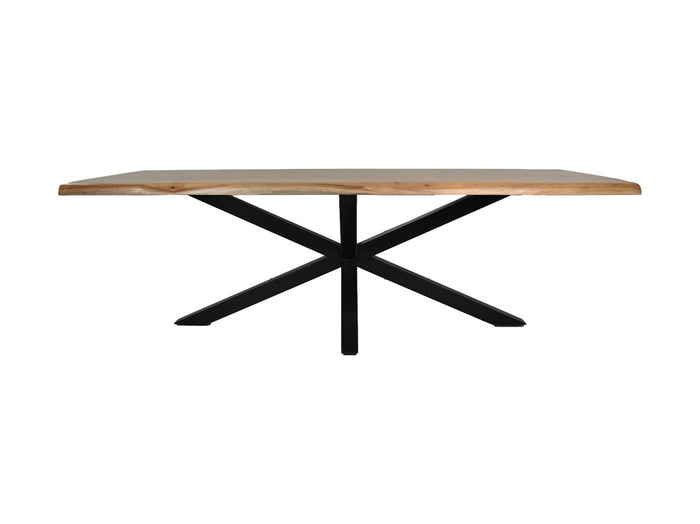 Rechthoekige tafel Soho luxe - 240x100x76 - Naturel/zwart - Acacia/metaal