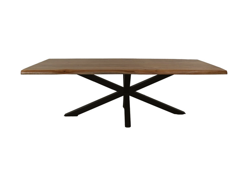 Rechthoekige tafel Soho luxe - 240x100x76 - Naturel/zwart - Acacia/metaal