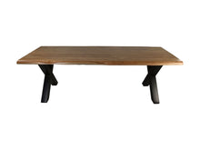 Afbeelding in Gallery-weergave laden, Rechthoekige tafel Soho luxe - 240x100x76 - Naturel/zwart - Acacia/metaal
