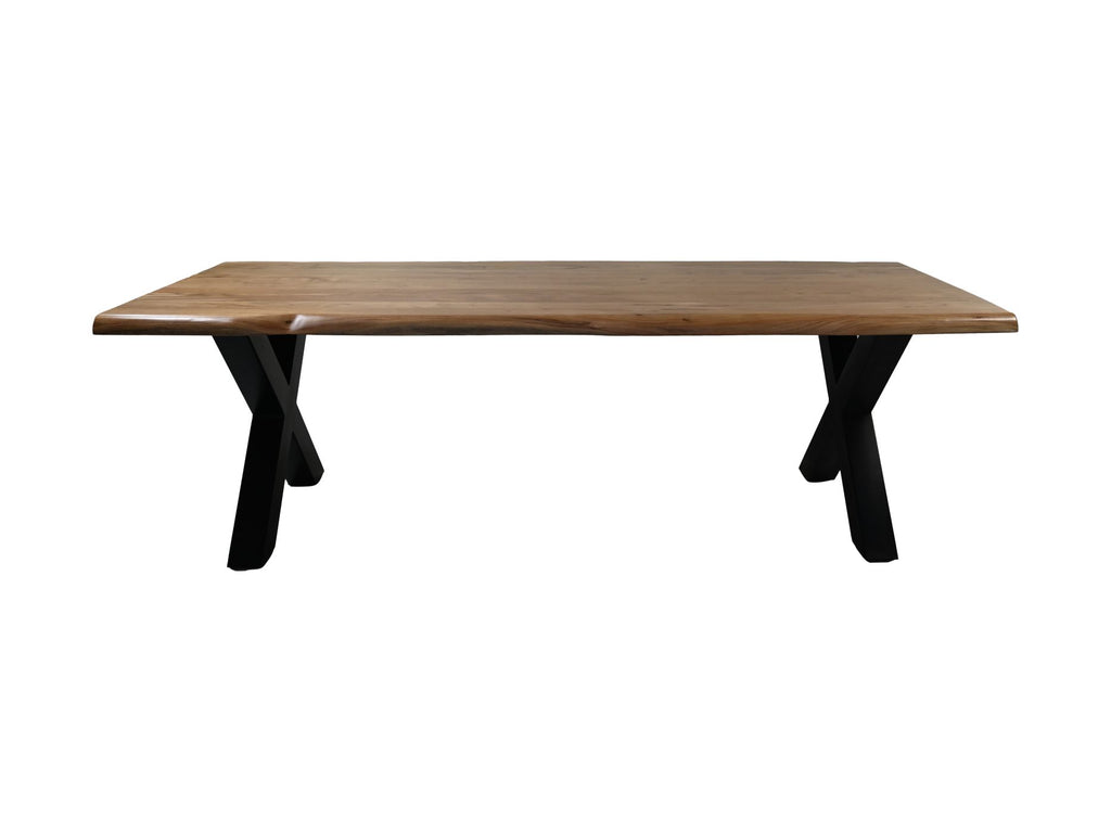 Rechthoekige tafel Soho luxe - 240x100x76 - Naturel/zwart - Acacia/metaal