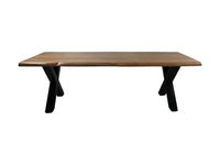 Rechthoekige tafel Soho luxe - 240x100x76 - Naturel/zwart - Acacia/metaal