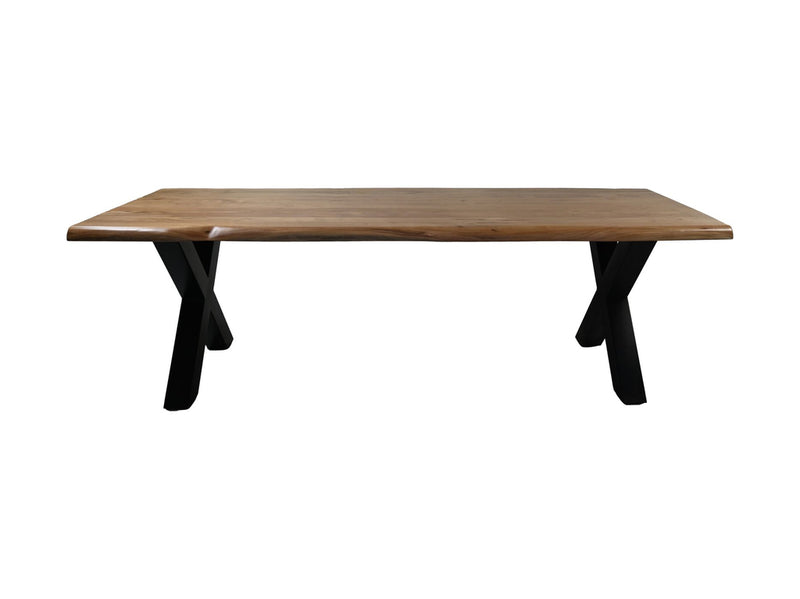 Rechthoekige tafel Soho luxe - 240x100x76 - Naturel/zwart - Acacia/metaal